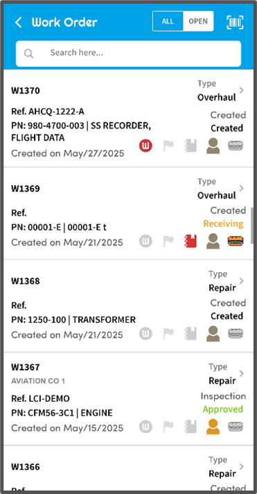 Aviation MRO ERP Mobile App